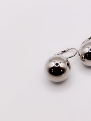 Italian Silver Sphere Earwire Earrings - Silver