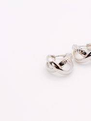 Italian Twisted Duo Silver Hoop Earrings