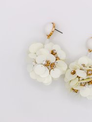 Margaux Ball Earrings - Gold/White
