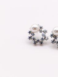 Pearlescent Elegance White Gold Earrings - White Gold