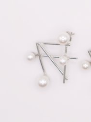 Pearlescent Futurista Earrings - White Gold