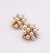 Pearly Floral Elegance Clip-On Earrings - White/Gold