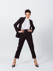 Pinstripes Suit Pants - Black/White Stripes