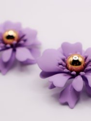 Purple Petal Glisten Earrings