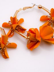 Sunny Blossom Hoop Earrings - Gold