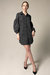 The Black Floral Shirt Dress In Italian Cotton With Oversized Sleeves - Black