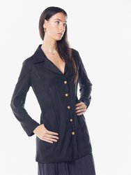 The Grace Long Blazer Dress In Black