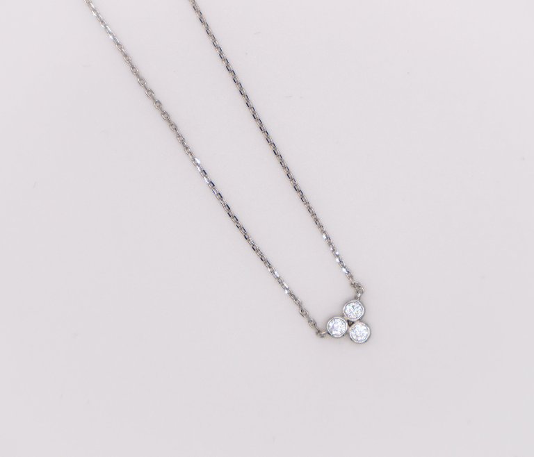 Trinity Diamond Sparkle Necklace - Silver