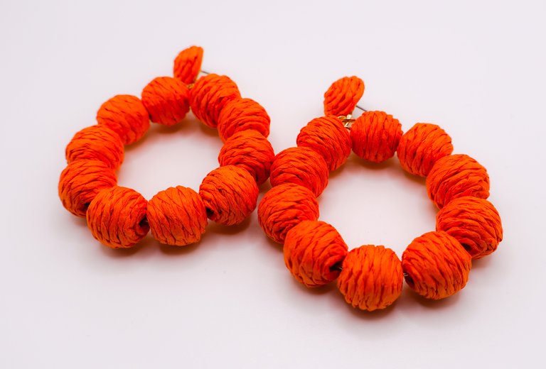 Tropical Sunset Hoop Earrings - Orange