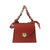 Chain Handle Mini Handbag - Removable Scarf - Red