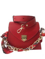 Chain Handle Mini Handbag - Removable Scarf