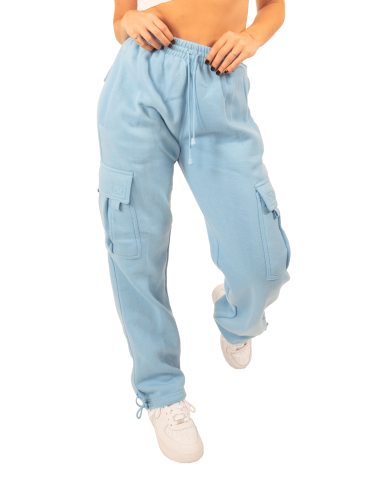 Baby Blue Cargo Sweatpants - Baby Blue