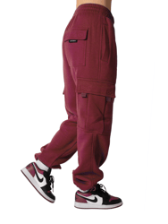 Burgundy Cargo Sweatpants - Burgundy