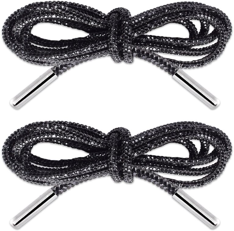 Crystal Shoe Laces - Onyx