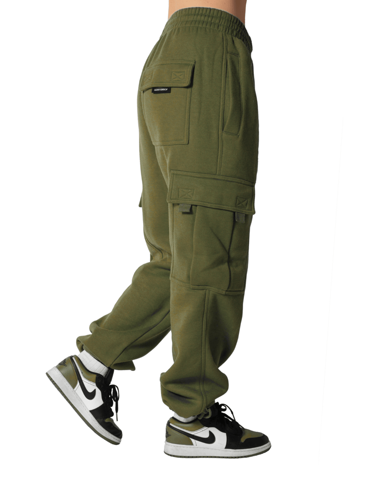 Olive Cargo Sweatpants - Olive