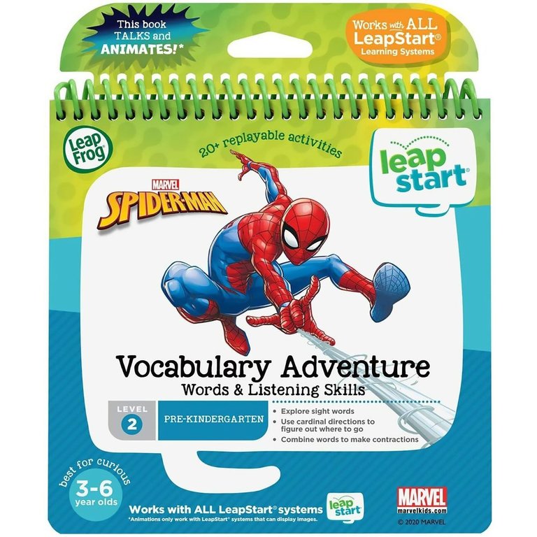 LeapFrog LeapStart Pre-K (Level 2) Marvel’s Spider-Man Vocabulary Adventure Words & Listening Skills Activity Book (English Version)