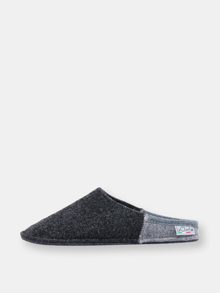 Men's Nuvola Bico Wool Slipper - Charcoal