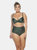 Adjustable Draped Bikini Top With Padded Cups - Alligator