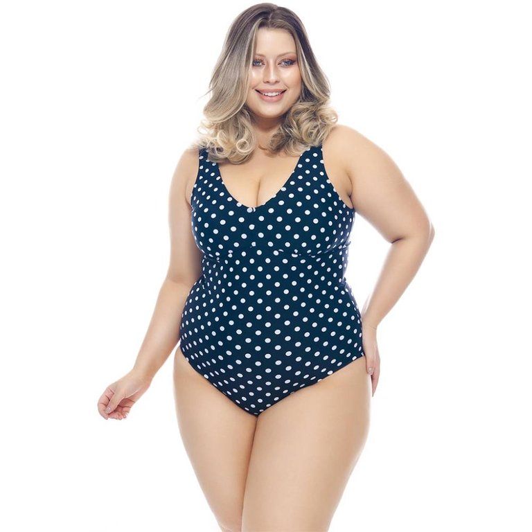 Classic Polka Dots Swimsuit - Blue