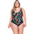 Classic Swimsuit In Cherry Tree Print - Black Cherry Tree