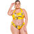 Cupped Top With Wide Under-Bust Band In Yellow Buriti Print - Yellow Buriti