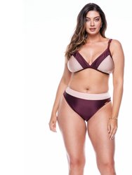 Cupped Triangle Bikini Top In Two Colors - Wine + Whipped