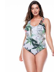 G-string Cupped Bodysuit in Botanical Garden Print - Botanical Garden