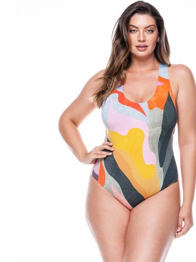 Lehona G-String Cupped Bodysuit In Contemporary Print product