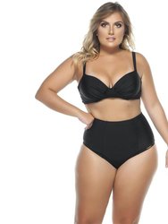 High Waisted Bikini Bottom - Black - Black