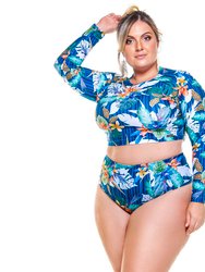 High Waisted Bikini Bottom For Woman - Fiori