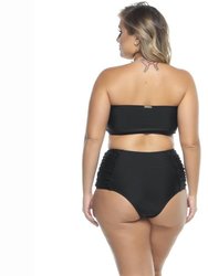 High Waisted  Side Draped Bikini Bottom