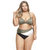 High Waisted Three Colored Bikini Bottom - Black Pearl Cedar