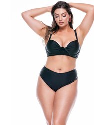 Hot Pant Style Bikini Panties - Black