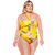 Padded Strapless Swimsuit with Removable Strap for Woman - Yellow Buriti