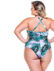 Padded Swimsuit and Crossed Back for Woman