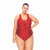 Padded Swimsuit With Crisscross Detailing In The Neckline For Woman - Orange