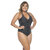 Padded Swimsuit With Crisscross Detailing In The Neckline - Black & White Dot