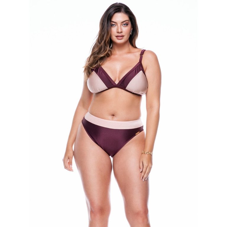 Plus Size Bottom In Two Colors - Wine/Whipped