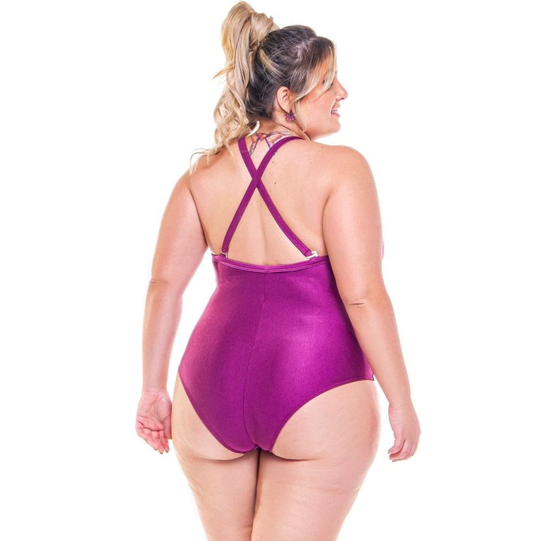 Plus Size Cross-back Padded Swimsuit