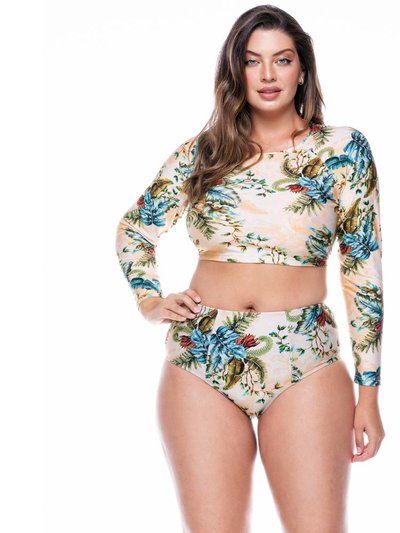 Lehona Plus Size High Waisted Bikini Bottom in Douro Print product
