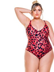 Plus Size Non-Padded Wired Swimsuit in Savana Print - Savanna