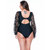 Swimsuit No Padded With Puffed Sleeves - Black, Laced Black