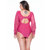 Swimsuit No Padded With Puffed Sleeves - Lychee, Lychee Lace