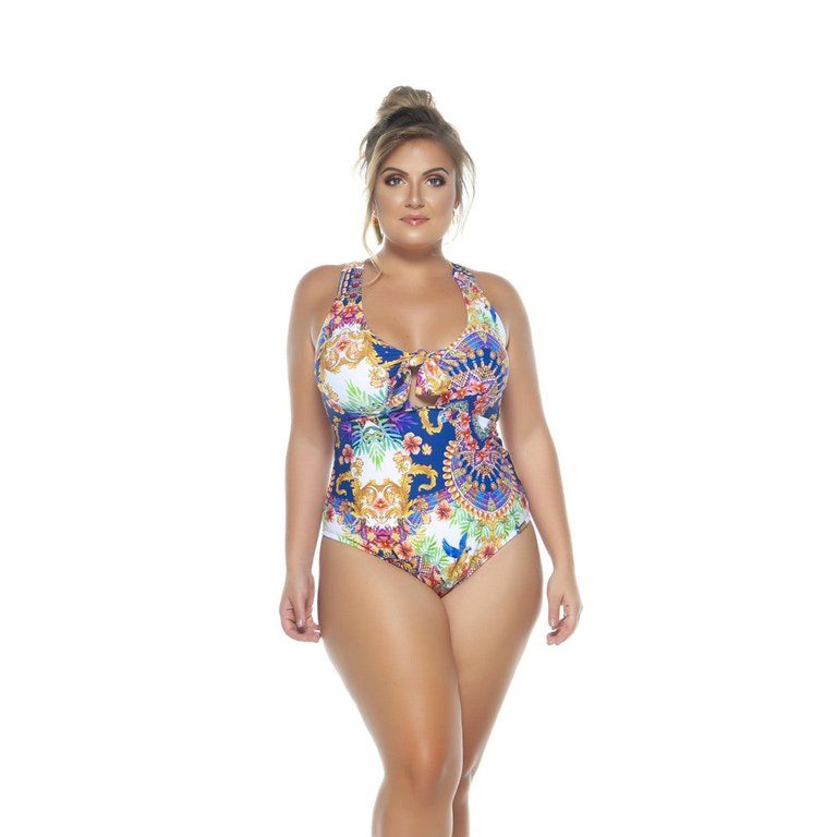 Swimsuit With  A Knot Tie In The Neckline - Indian