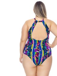 Swimsuit With Choker And Padded Cups