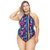 Swimsuit With Choker And Padded Cups - Purple