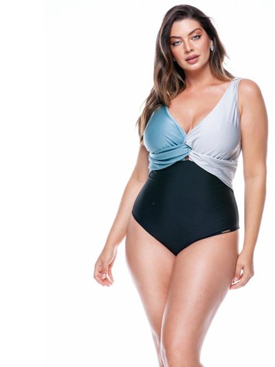 Lehona Swimsuit with Double Bust - Black/Platinum/Uranus product