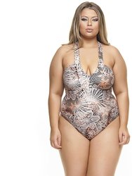 V-Neck Swimsuit With Double Straps