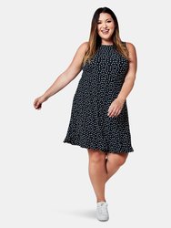 Ava A-Line Dress in Marshmallow Confetti Dot (Curve)