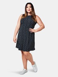 Ava A-Line Dress in Marshmallow Confetti Dot (Curve) - Marshmallow Confetti Dot